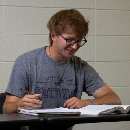 Student with textbook